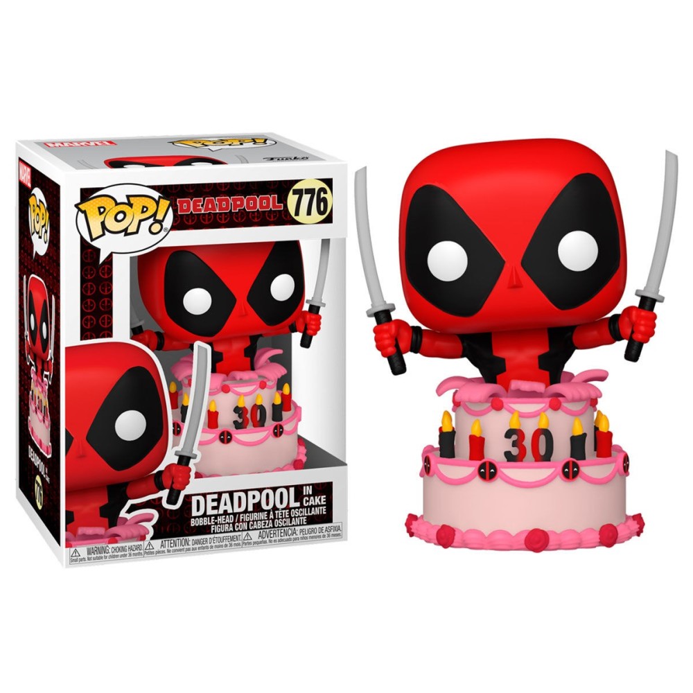 Pop Marvel: Deadpool 30th - Deadpool in Cake - Caixa Danificada