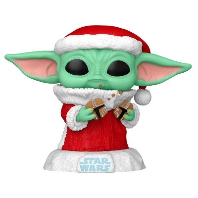 Funko POP! Star Wars: Grogu with Christmas Cookie - Caixa Danificada